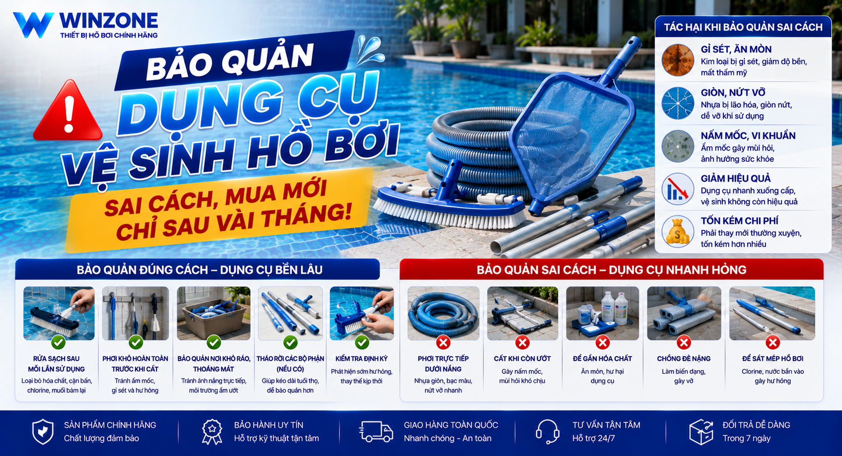 dụng cụ vệ sinh hồ bơi