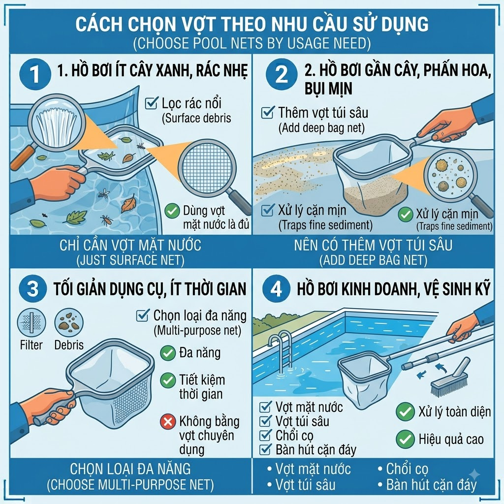 vợt rác hồ bơi