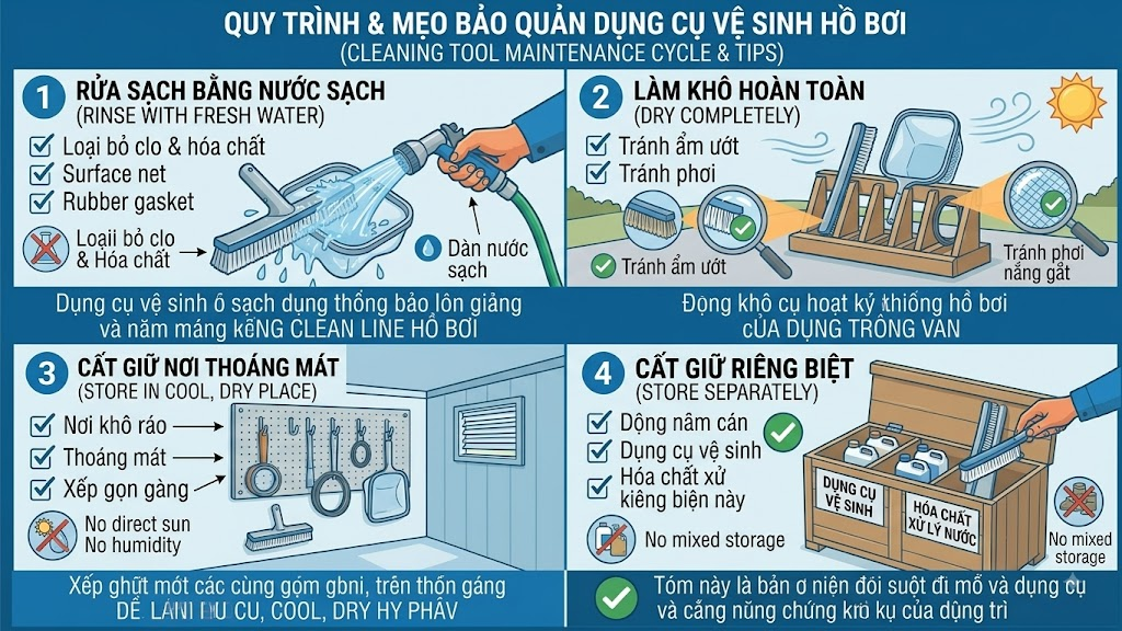 dụng cụ vệ sinh hồ bơi