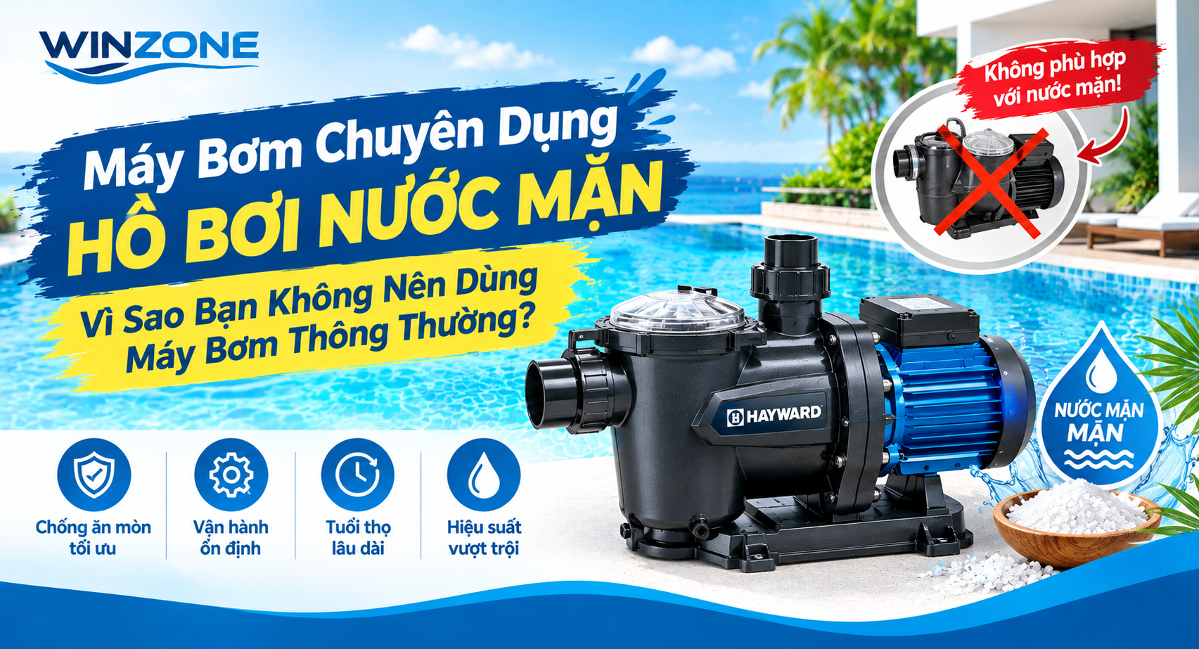 máy bơm chuyên dụng hồ bơi nước mặn