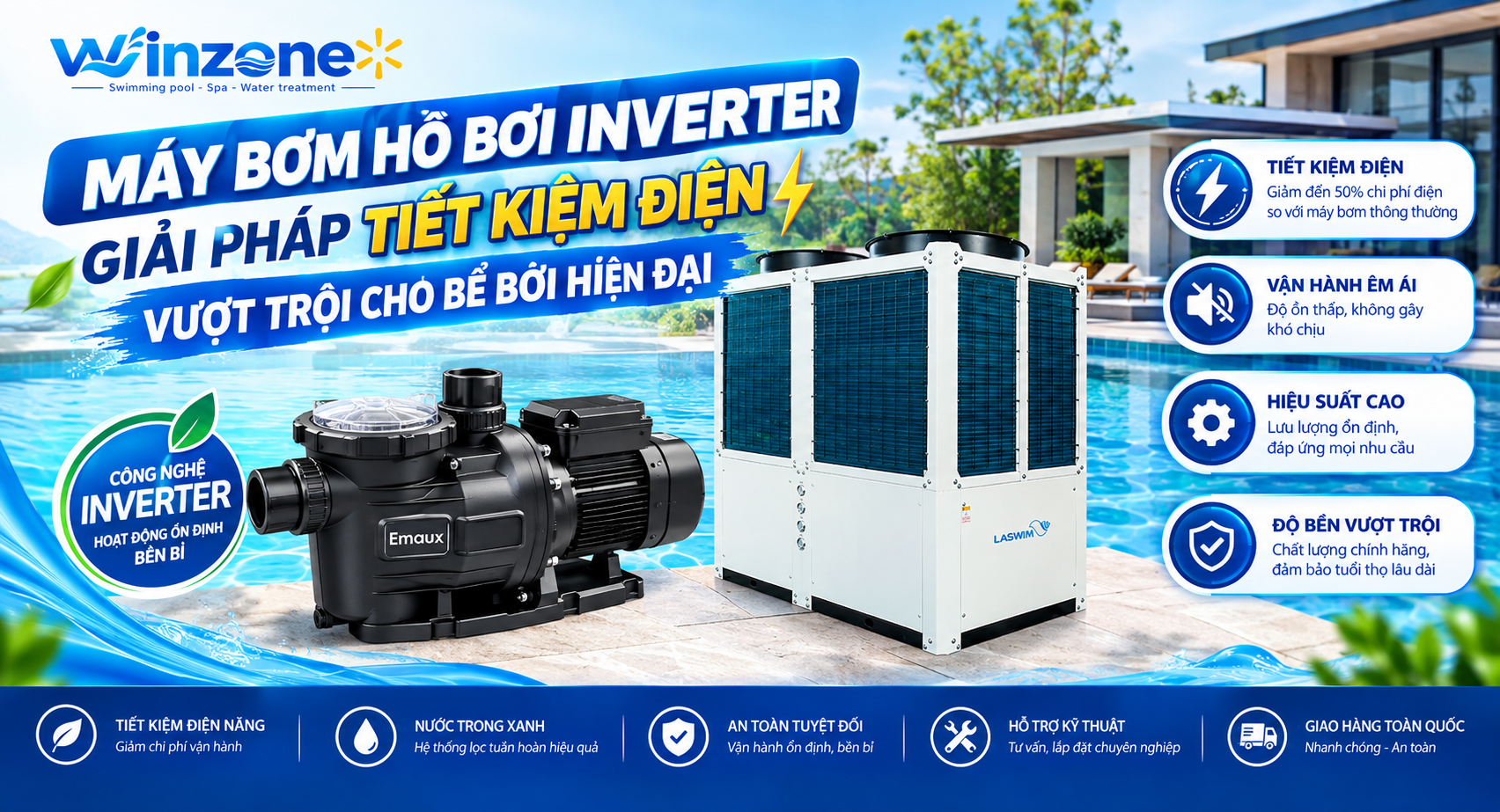 máy bơm hồ bơi inverter