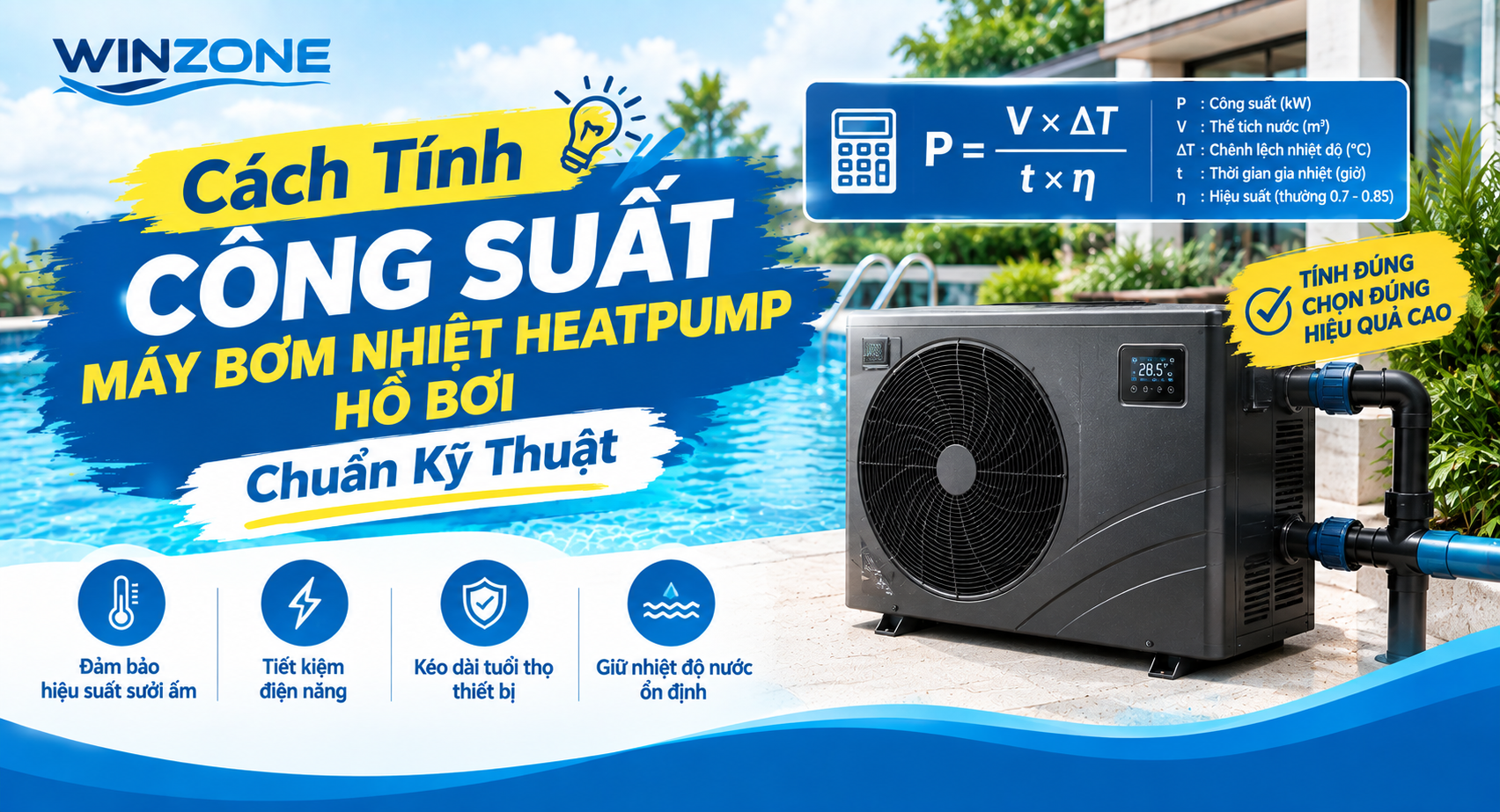 cách tính công suất máy bơm nhiệt