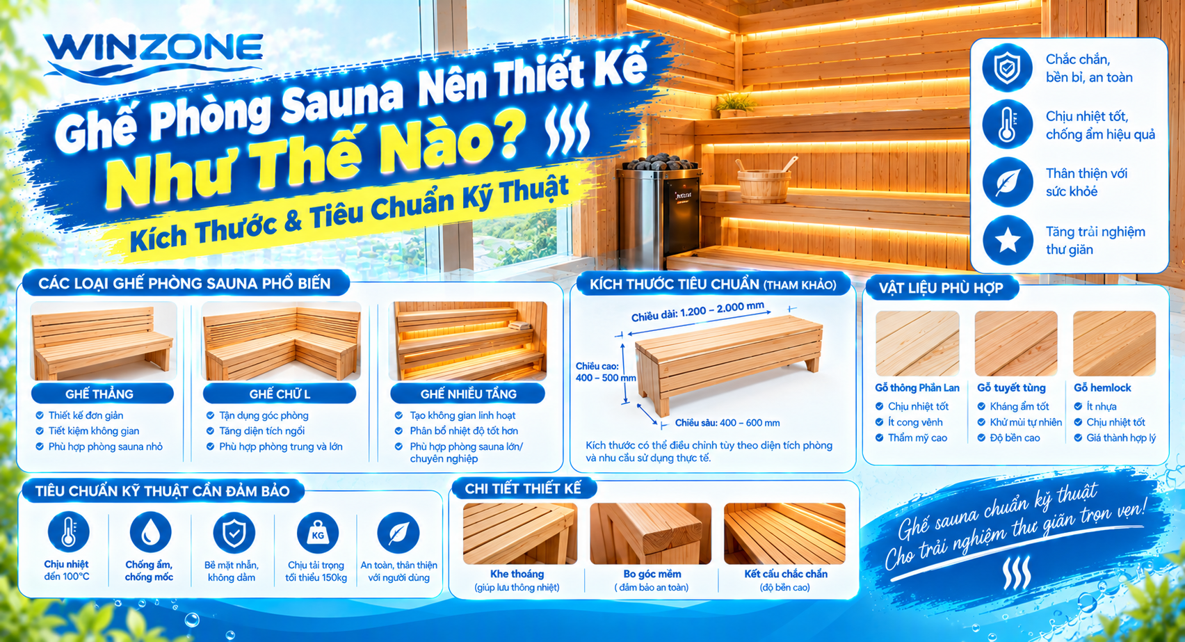 ghế phòng sauna