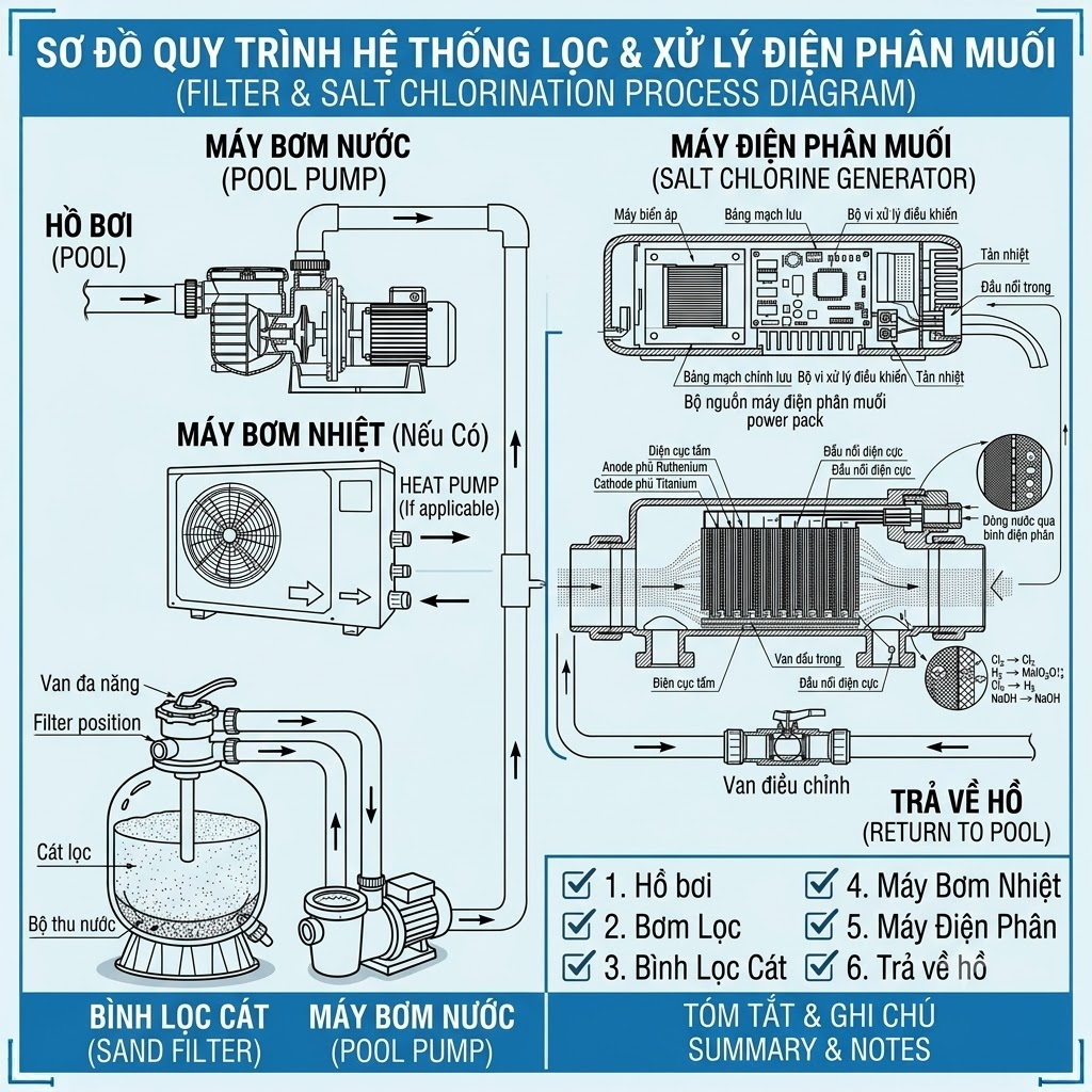 máy điện phân muối hồ bơi