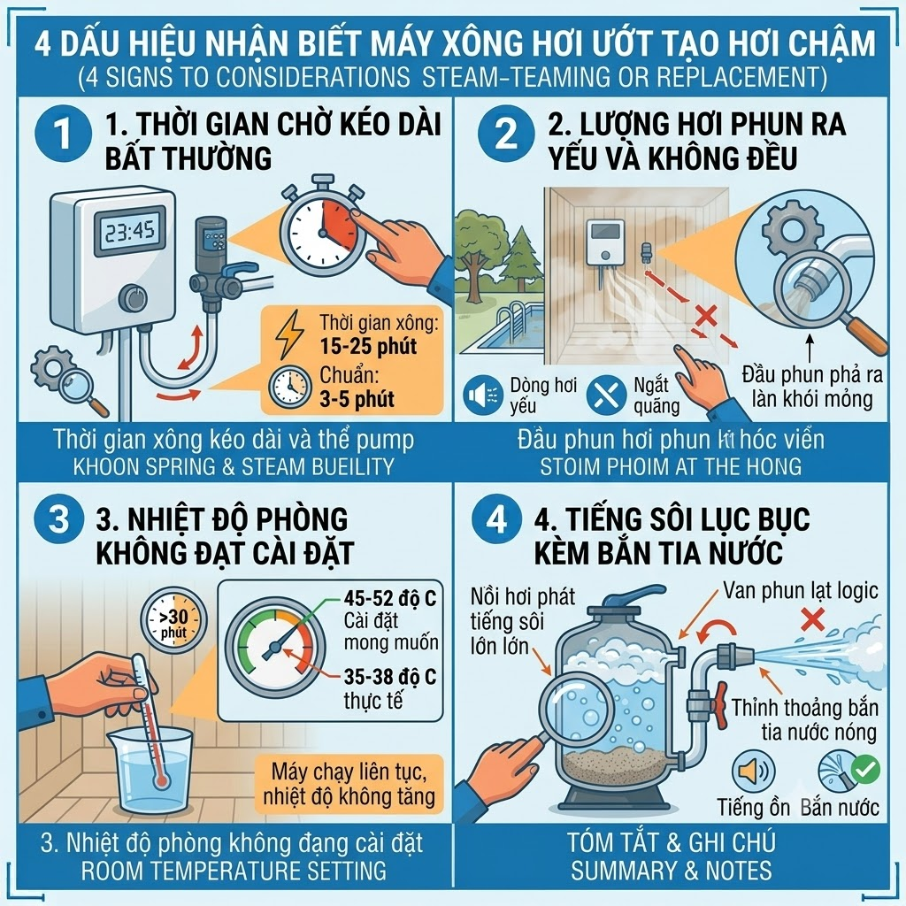 máy xông hơi ướt tạo hơi chậm