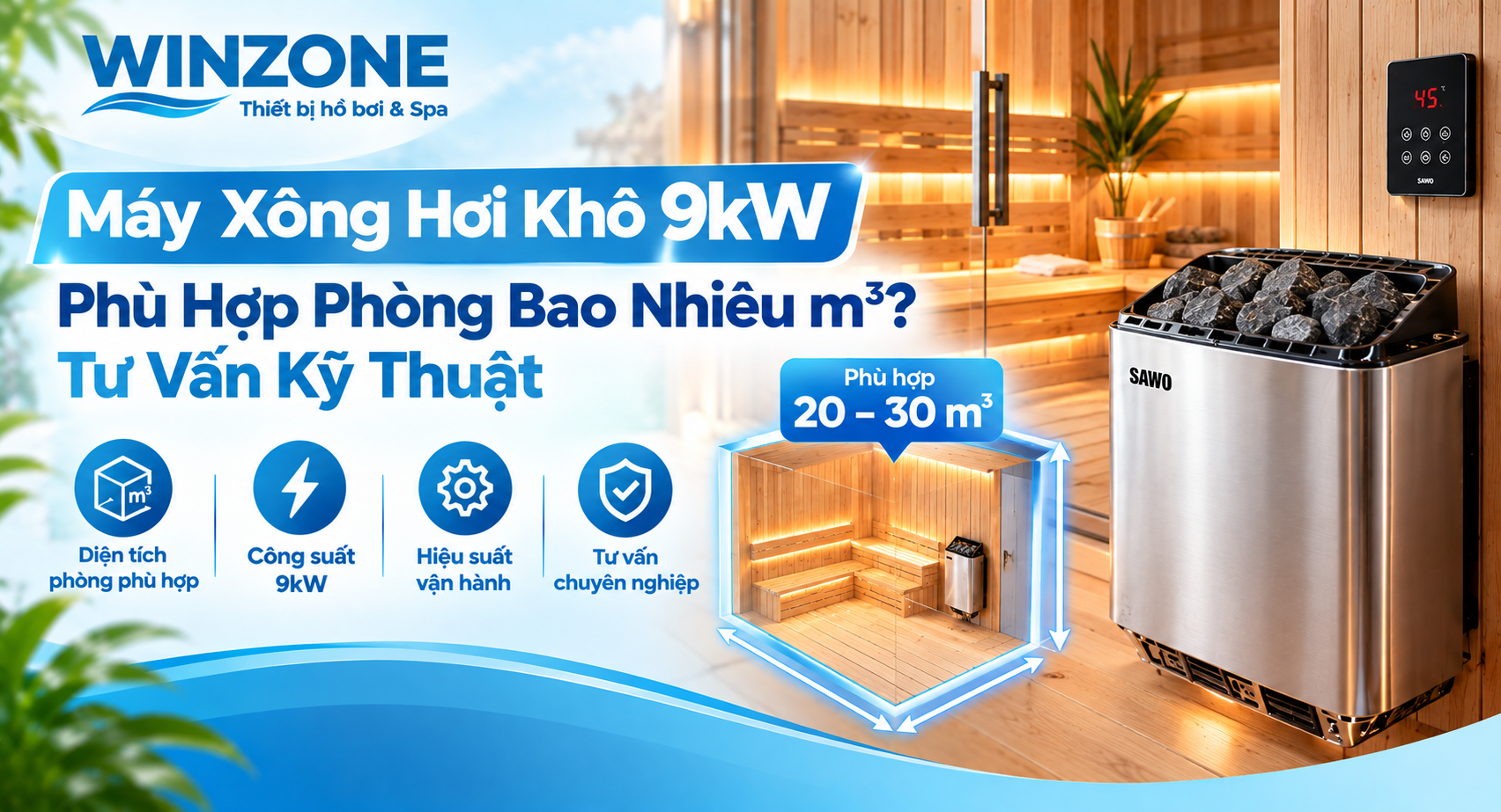 máy xông hơi khô 9kW