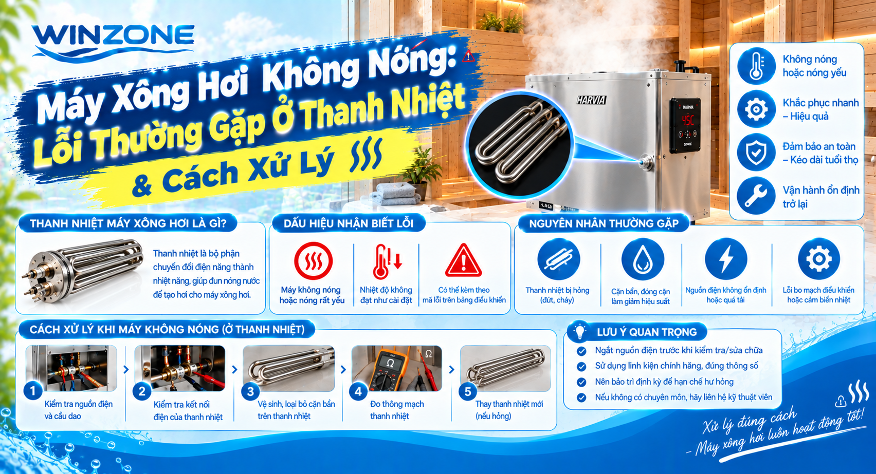 máy xông hơi không nóng