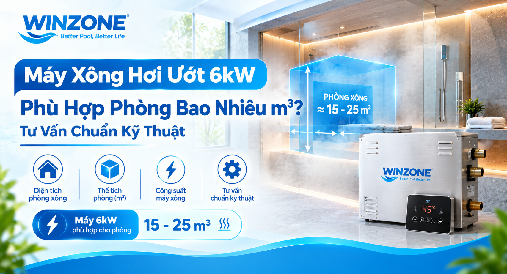 máy xông hơi ướt 6kW