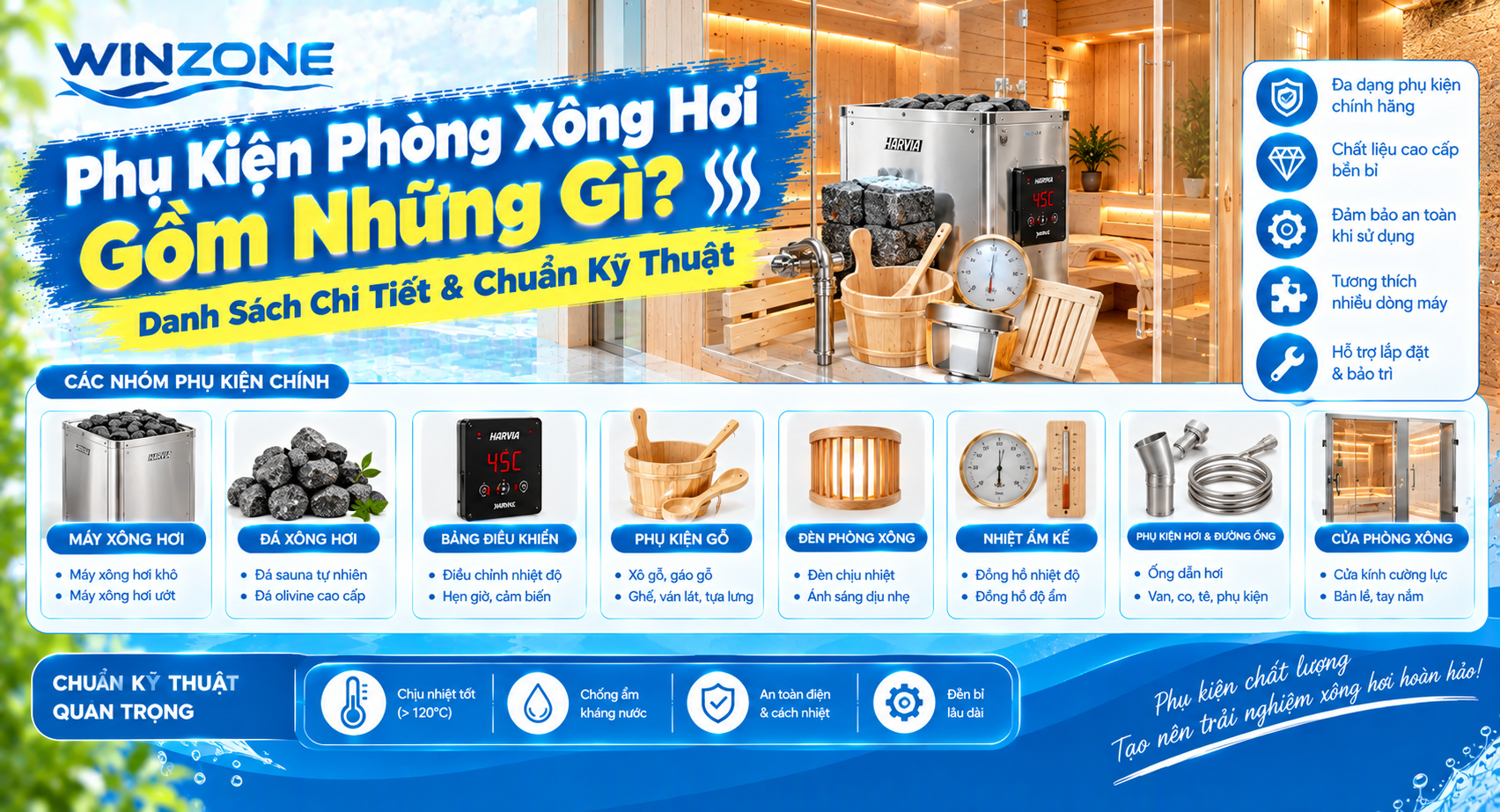 phụ kiện phòng xông hơi