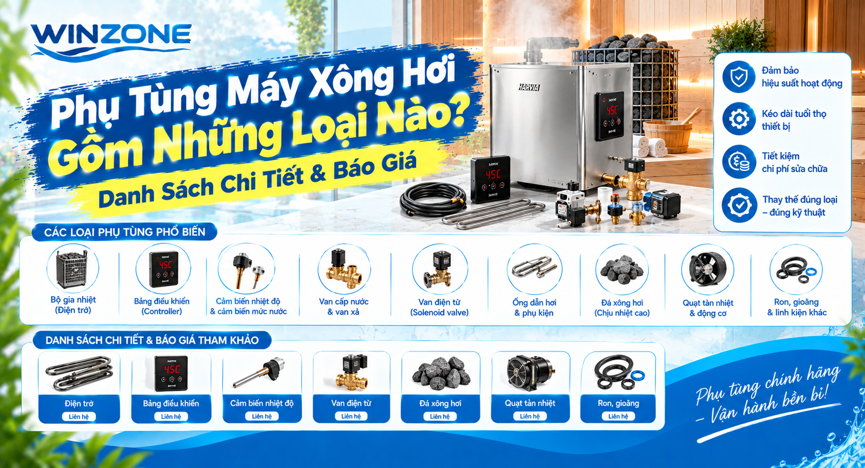 phụ tùng máy xông hơi