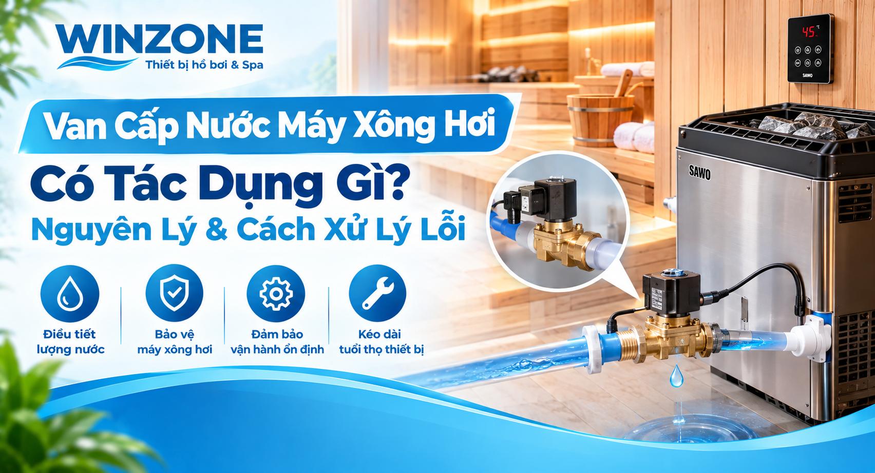 van cấp nước máy xông hơi