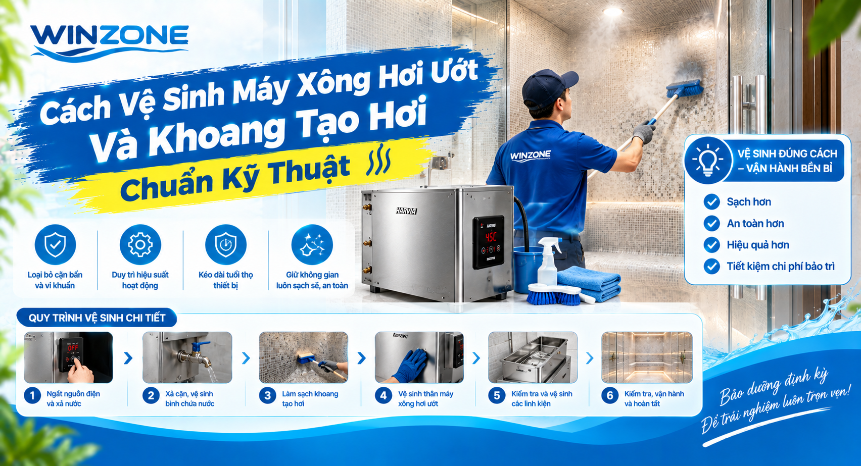 vệ sinh máy xông hơi ướt
