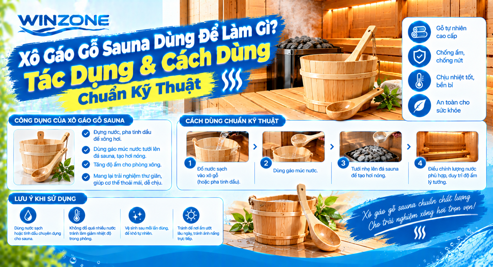 xô gáo gỗ sauna