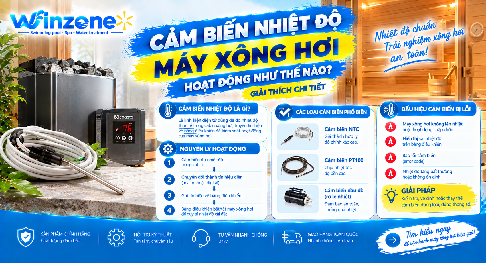 cảm biến nhiệt độ máy xông hơi