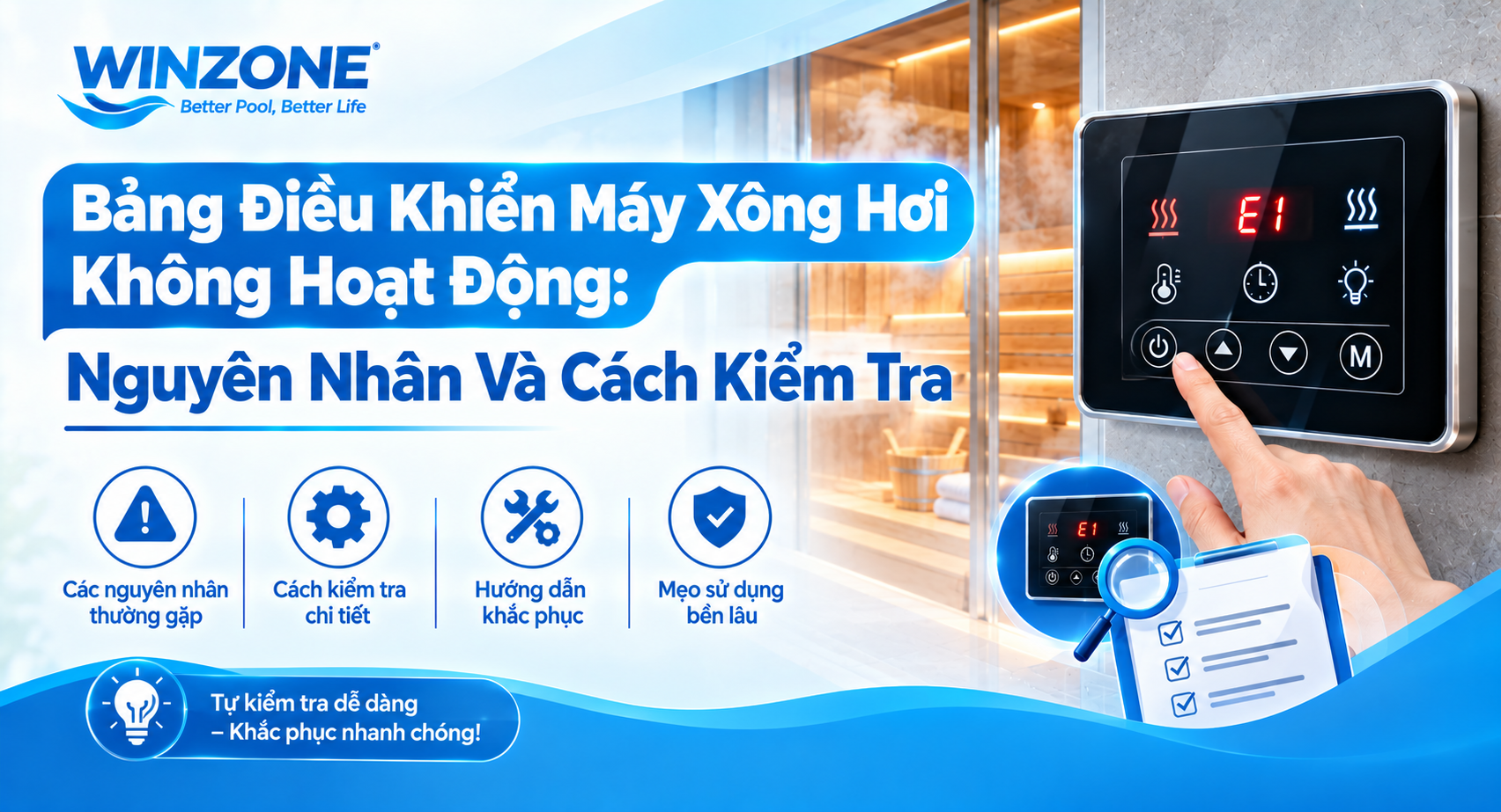 bảng điều khiển máy xông hơi chập chờn