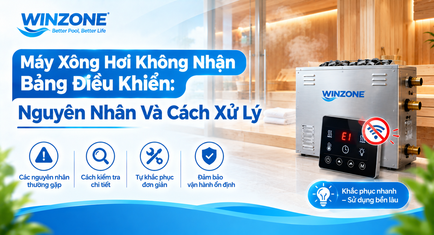 máy xông hơi không nhận bảng điều khiển