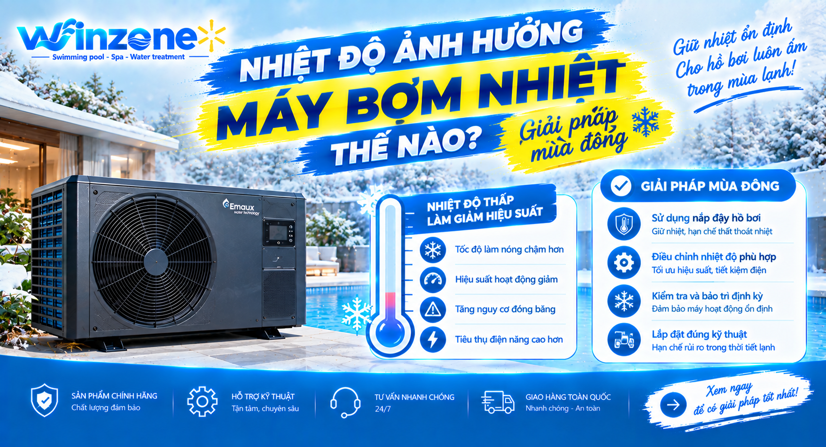 nhiệt độ ảnh hưởng máy bơm nhiệt