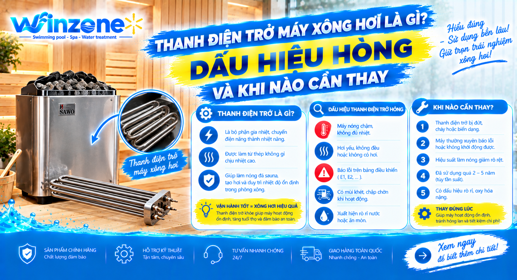 thanh điện trở máy xông hơi