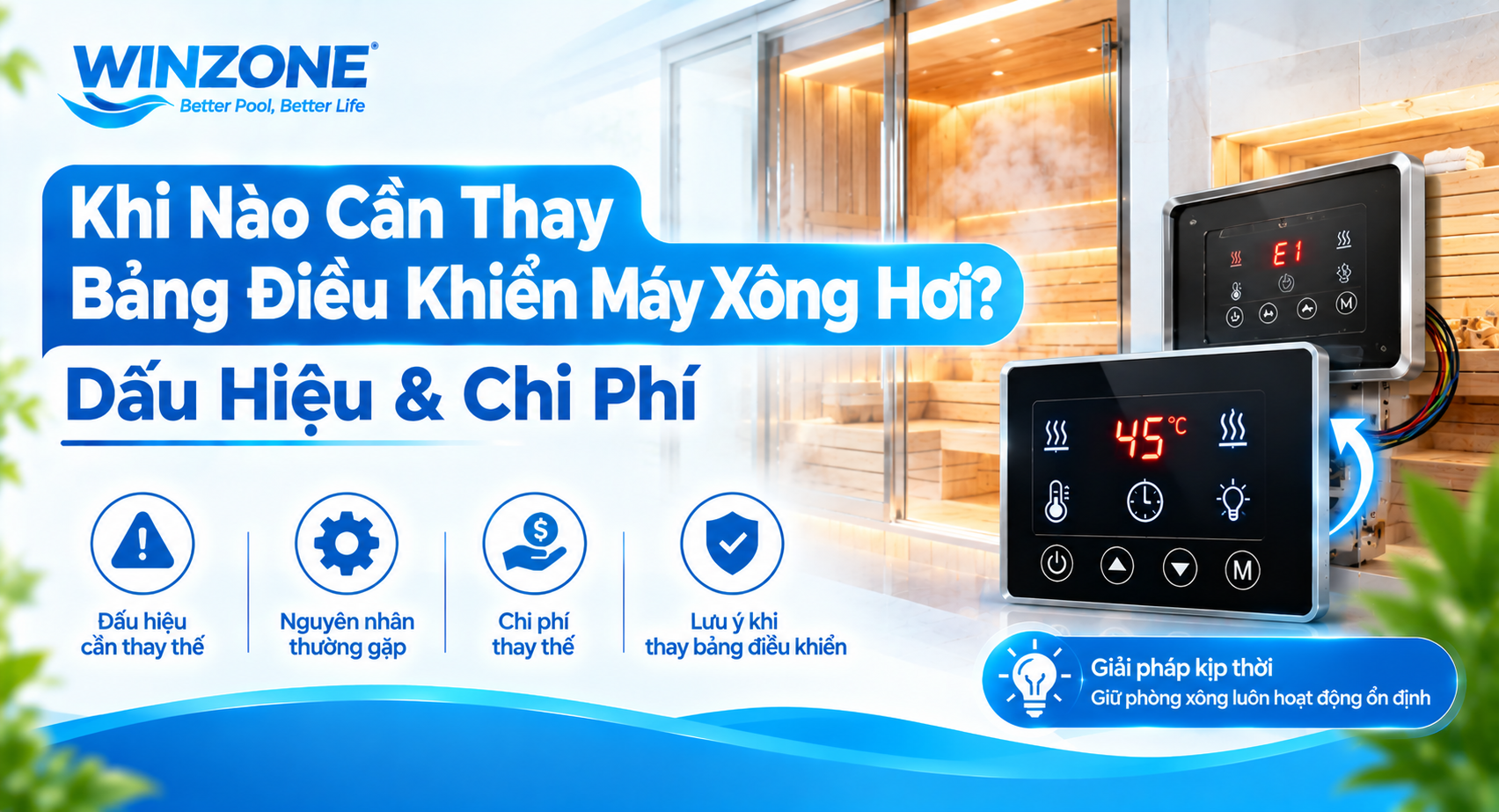 thay bảng điều khiển máy xông hơi