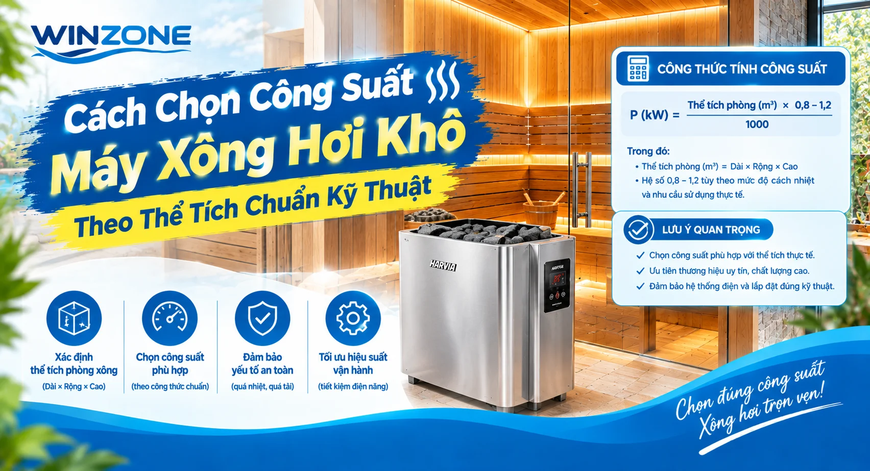 chọn công suất máy xông hơi khô