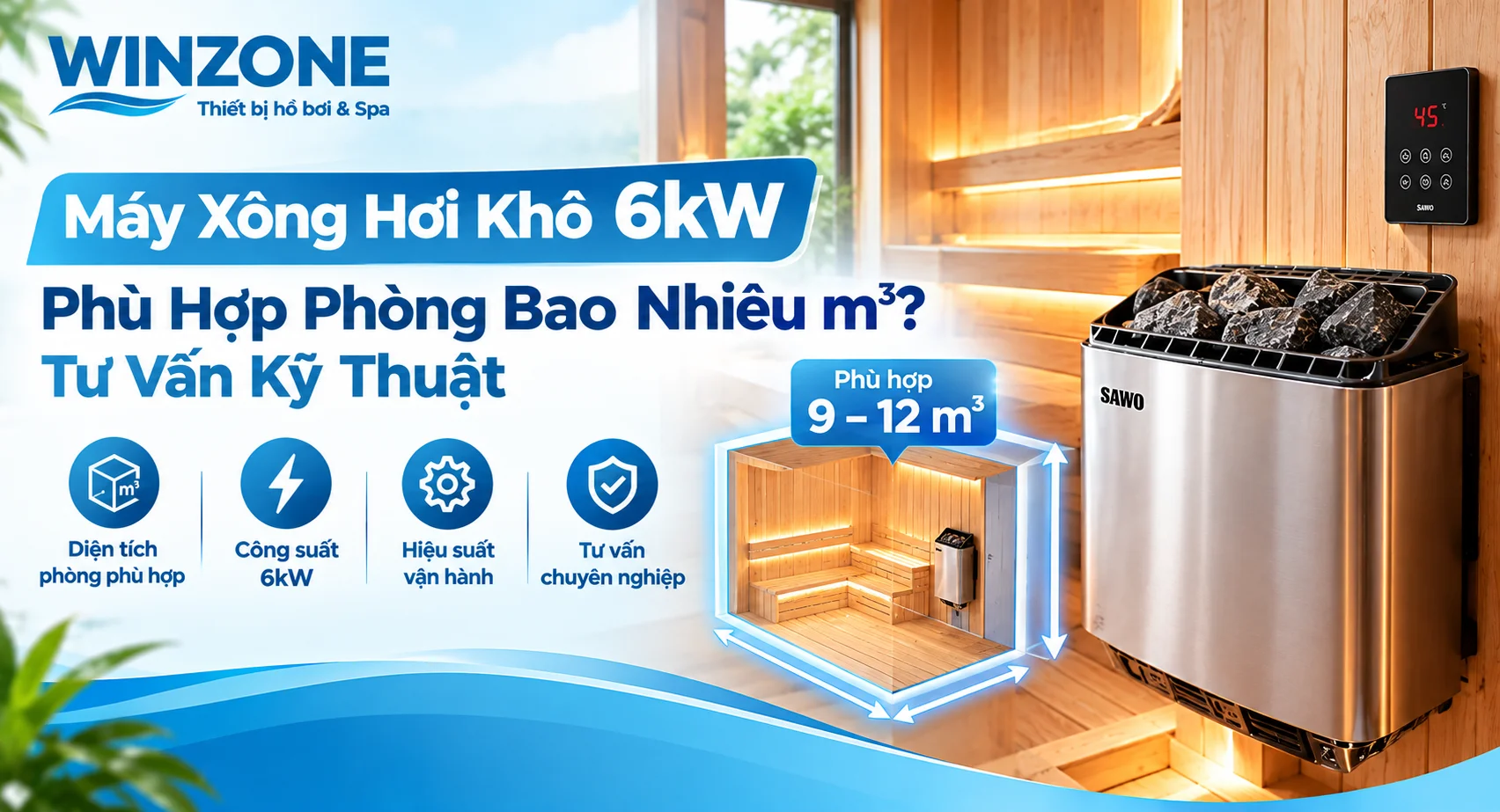 máy xông hơi khô 6kW