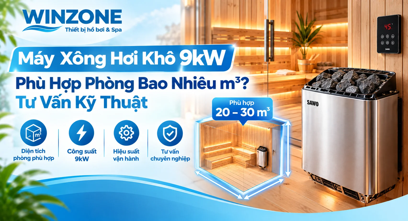 máy xông hơi khô 9kW