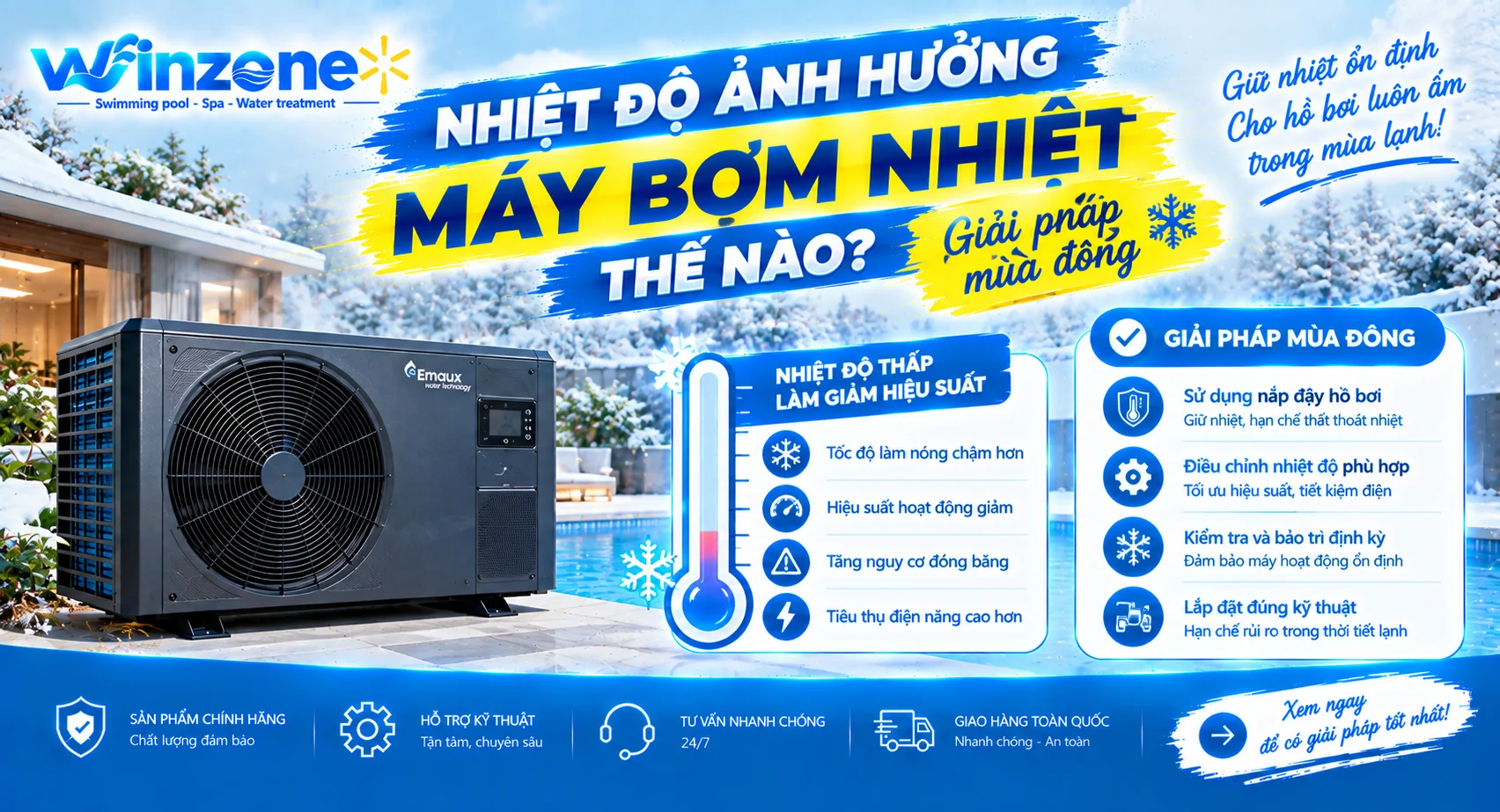 nhiệt độ ảnh hưởng máy bơm nhiệt